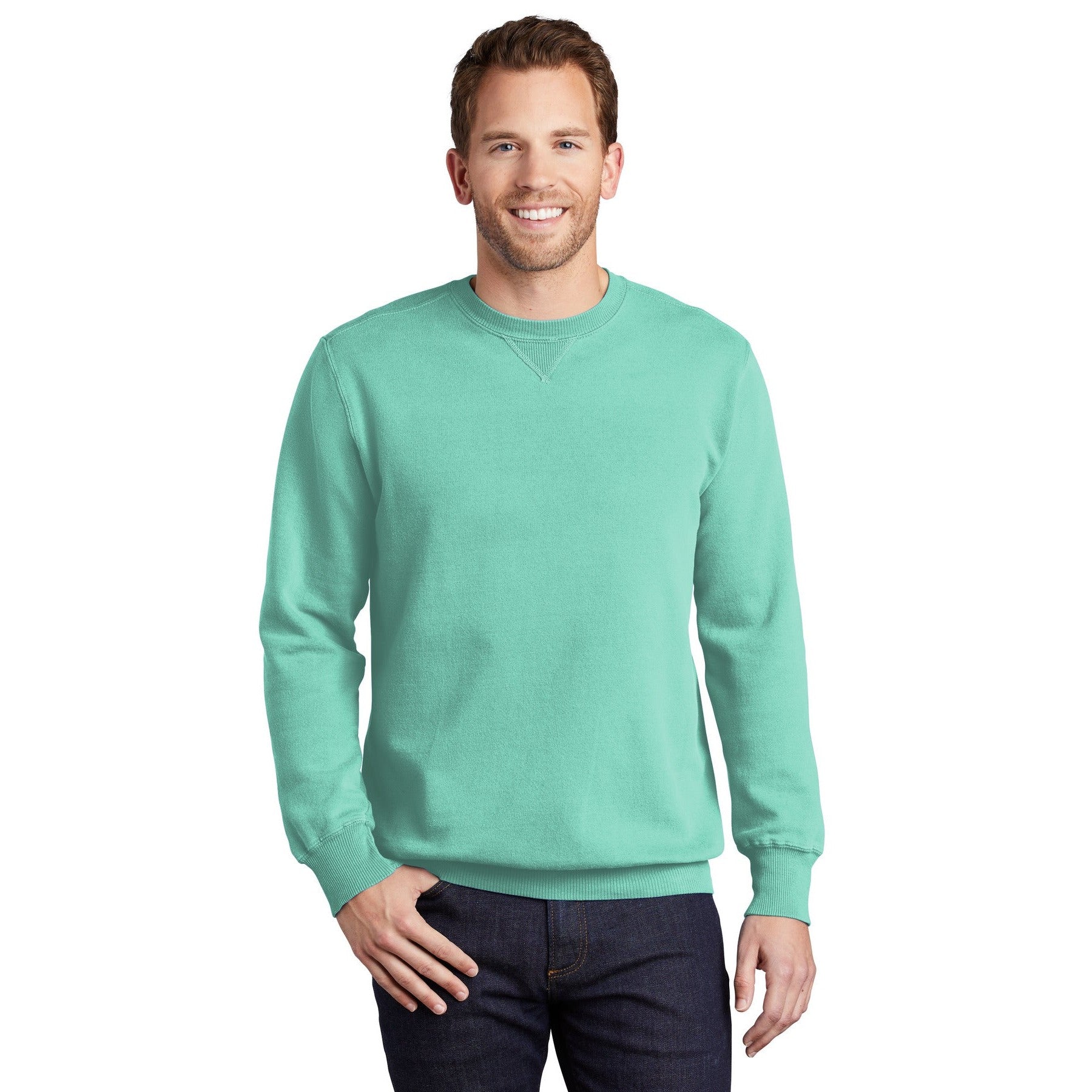 Port & Company-Port & Company® Beach Wash® Garment-Dyed Crewneck Sweatshirt PC098-MedTech-5